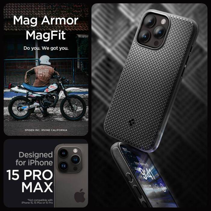 Case Spigen Mag Armor MagSafe iPhone 15 Pro Max MATTE Black Case