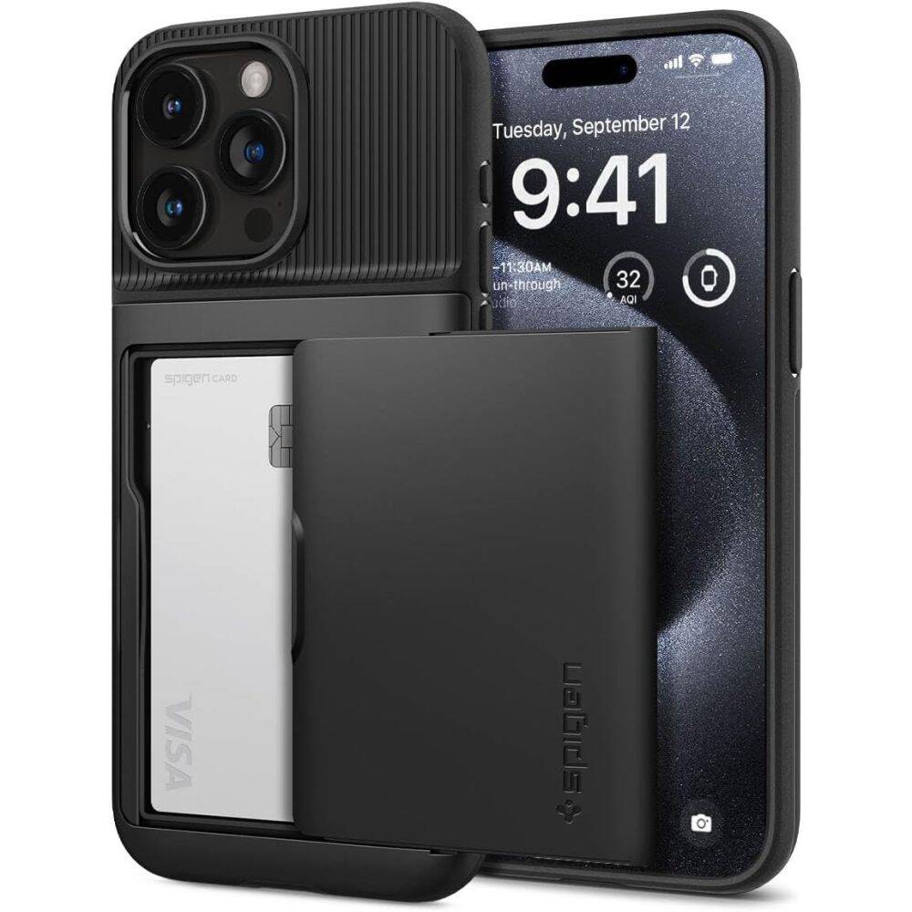 Funda Spigen Slim Armor Cs iPhone 15 Pro Negro Case - Shop